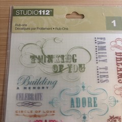 Studio 112 Scrapbook Rub Ons Words Family Love Celebrate