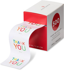 Thank You Stickers or Seals, Multi-Colored Text (500-Count)