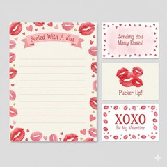 Cute Valentine Paper Sets Junk Journal Scrapbook Choose A Set