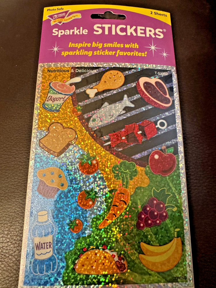 TREND SPARKLE STICKERS NUTRITIOUS AND DELICIOUS T-63352