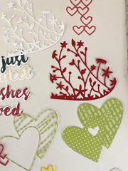 Huge Lot Paper Punch & Die Cuts HEARTS, PHRASES, SQUARES Cardmaking Scrapbooking