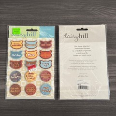 Daisy Hill Cats Meow Scrapbook Lot Stickers Paper Pad Brads Metal Accents 25+pcs