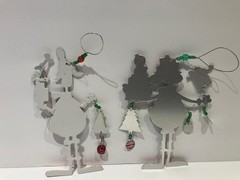 Sunset Vista Designs Set of 2 Dog Metal Christmas Ornaments