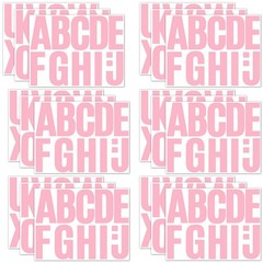 NQEUEPN 18 Sheets Capital Letter Stickers, 4 Inch Large Vinyl, Pink, 11.4×8.7in