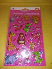 Celebrate Valentine’s Day Heart and Cute Animals Foil Stickers 30 Count x 2