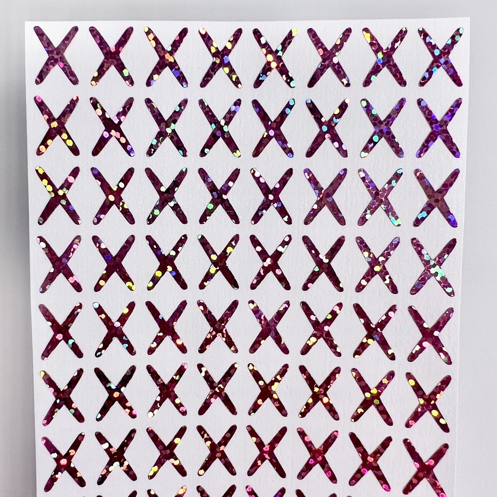 Holographic Sparkle X Stickers – Choose a Size & Color!