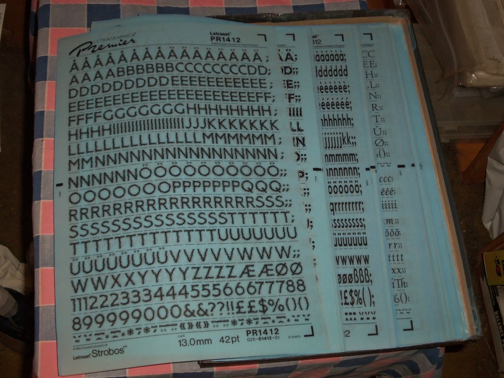 t. NOS Letraset Premier Letragraphica 10 x 15 Sheet Font Size Use Drop-Down Box