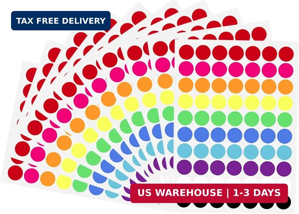 700 PCS Dot Stickers 3/4 Inch Color Coding Labels Round Colored Dot Stickers, 10