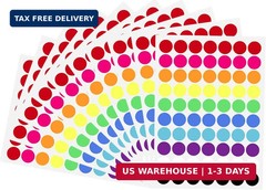 700 PCS Dot Stickers 3/4 Inch Color Coding Labels Round Colored Dot Stickers, 10