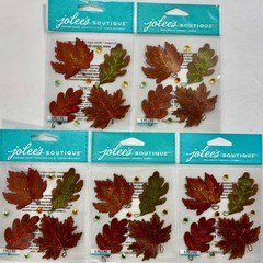 Jolee’s Boutique Dimensional Stickers ~ Vellum Leaves 9 Pc Each ~ Lot of 5