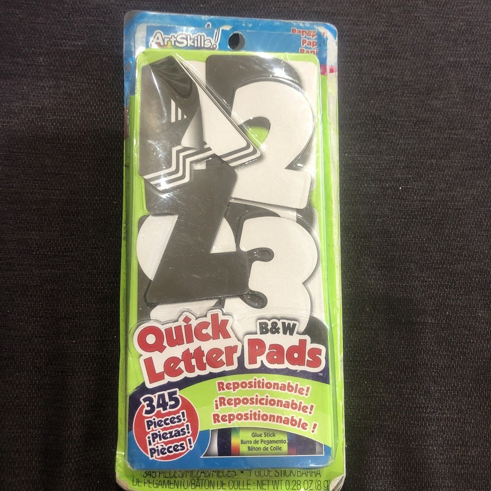 Letters & Numbers ArtSkills! Quick Poster Black & White Paper Repositionable 345