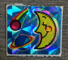 Vintage 1980s Half Moon, Planet and Comet Prism Stickers