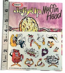 Vintage 1989 Kraft Jelly Up Muffin Head Stickers Butter Grapes Faces Egg 80s