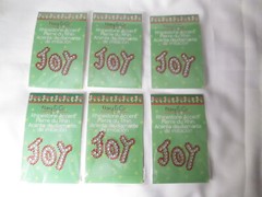 Lot of 6 Vintage Mary Engelbreit Rhinestone Accent Christmas Joy Stickers, New