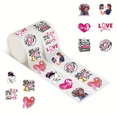 100 Breast Cancer ASSORTED 1″ ENVELOPE STICKERS LABELS SEALS Cancer Awareness