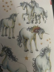 Vintage Glitter Unicorn Stickers New Germany Sticker Sheet Rainbow Stars Sparkle