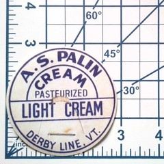 A.S. Palin Cream Paper Sticker Decal Vintage Dairy Milk Bottle Cap VT Gift