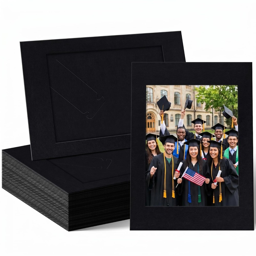 Black 4×6 Inch Cardboard Paper Picture Frames Standing Photo Easel 100 PCS