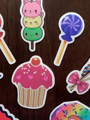 STICKERS x 10 Candy Bon Bons Cupcake Donut Chocolate Lollipop CAN3