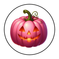 Pink pumpkin Halloween Thanksgiving fall stickers labels tags envelope seals