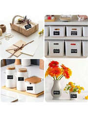 Black Waterproof Reusable Label Stickers with White Chalk for Mason Jars, Craft