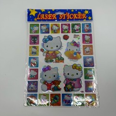 Laser Stickers Lot Of 8 – Hello Kitty (4), Barbie, Birds, Traffic Signs, Cats