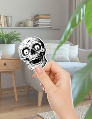 Creepy Halloween Skull Die Cut Stickers Set Scrapbooking Laptop Waterbottle