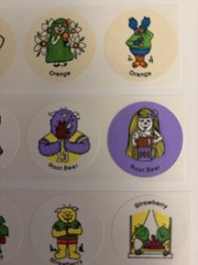 Vintage Stickers Scratch And Sniffs CTP MARTIANS 3 Strips Of Three MATTE 1980s