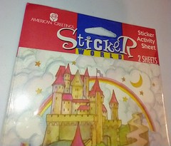 Vtg American Greetings Sticker World Fairytale Activity 2 Sheets. New. Rare.