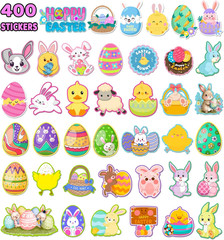 Easter Stickers for Kids – 400 Pcs Easter Basket Stuffers | Easters Gifts Decora