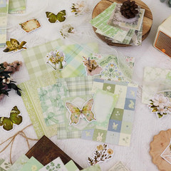 100Pcs Floral Vintage Scrapbook Paper Junk Journal Paper Scrapbook Supplies Kit