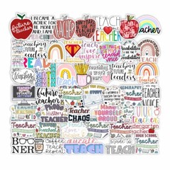 50 pcs Inspirational Teacher Stickers for Laptop, Notebook, Planner, Gift