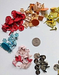 Lot Of 262 Paper Brads Mix Colors/Sizes/Shapes 4 Scrapbooking Cards DIY Crafts