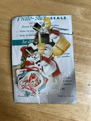 VTG Christmas Seals Presto Stick Self Adhesive Lot Santa Die Cut Set Read