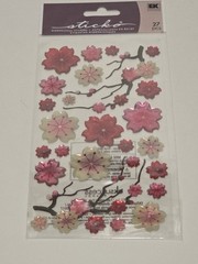 2010 Cherry Blossoms Sweet Sakura Scrapbook stickers sparkled EK Success Unused