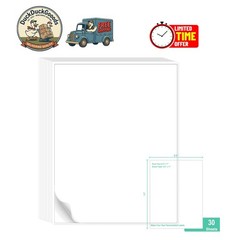 Jam-Free 30 Sheets of 8.5″x11″ White Matte Sticker Paper for Easy Labeling