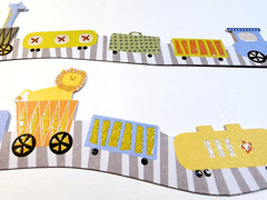 Zoo Train Stickers K&Company Glitter Animal Circus Scrapbook Borders 4pc 6″