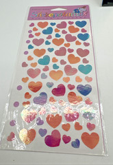 Stickopotamus 2 Packages Stickers Opal & Golden Silver Heart Binder Stickers NOS