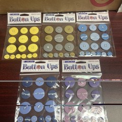 Sticko Button Ups Adhesive Buttons 5 packages different colors