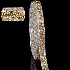 108″ x 0.4″ Sliver Gold Bling Crystal Rhinestone Diamond DIY Decor Sticker Decal