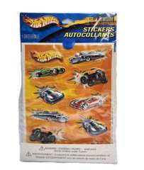 Hot Wheels Car Puffy Stickers By Heartline Hallmark Sticker Sheet 2004 New