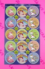 Horiechaly Peach Scented Scratch & Sniff Unicorn Stickers