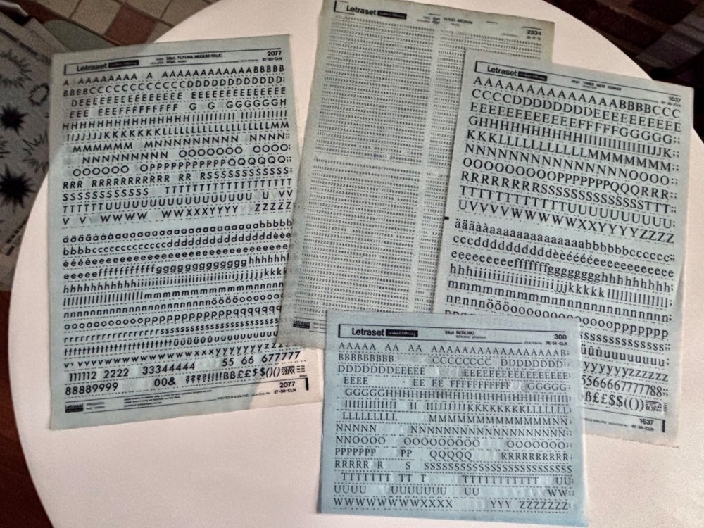 3.5 Sheets Letraset INSTANT LETTERING Transfer Letters Black
