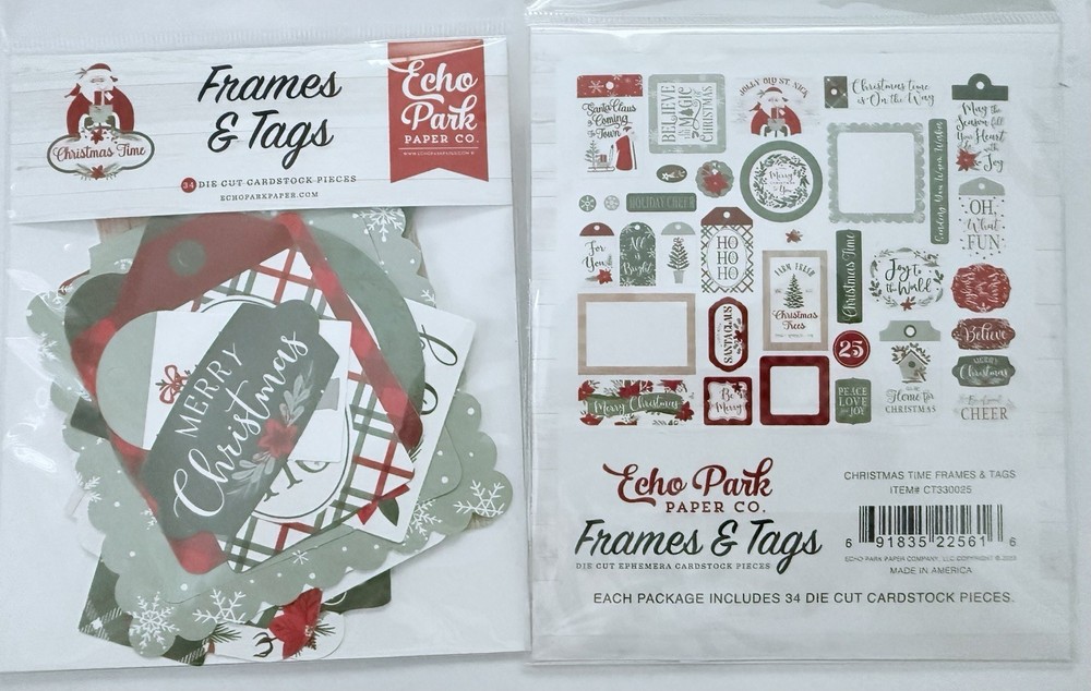 Echo Park Paper CHRISTMAS TIME Frames and Tags~NICE~Quick Ship!