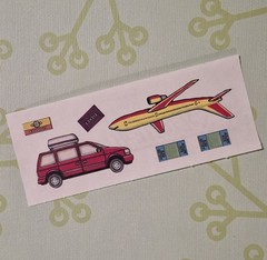 Vintage travel vacation sticker sheet 90s y2k plane car planner junk journal