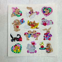 Vintage Sandylion Prismatic Stickers 1 Mod 2″X2″ Sticker Animal Valentines