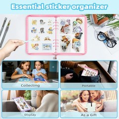 Mlife Sticker Organizer Binder Sticker Storage Organizer Reusable Sticker Book C