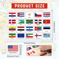 Hooqict 960 Pieces World Flag Stickers 192 Country Flags of The Red