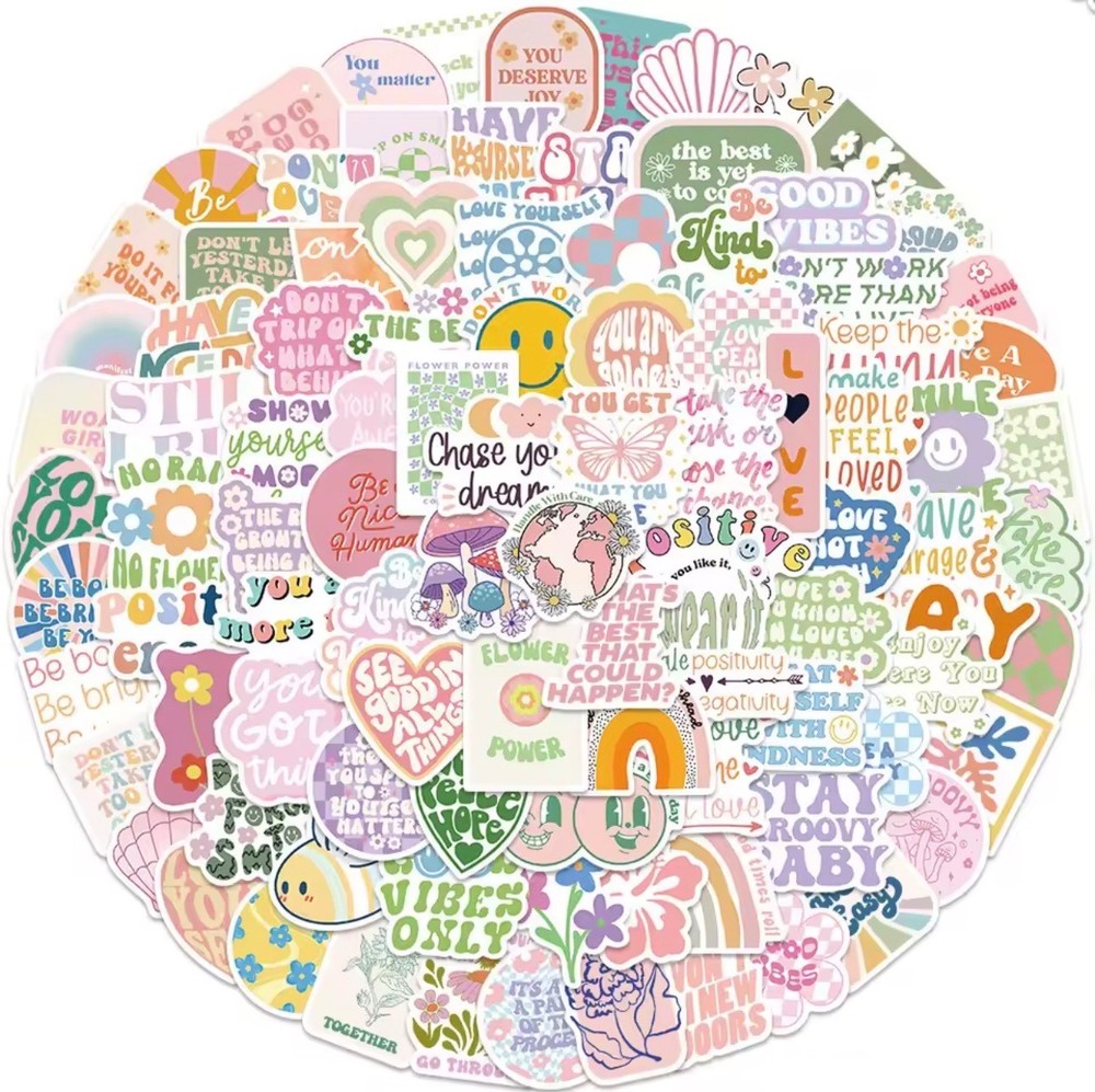 100Pcs Motivational Stickers Positive Quote Scrapbook Affirmation Decal Gift
