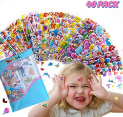 Stickers for Kids 1000+, 3D Puffy Stickers for Kids Toddlers 40 Different